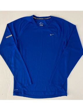Nike Dri Fit Running Longsleeve Top Blue Men’s Size Small